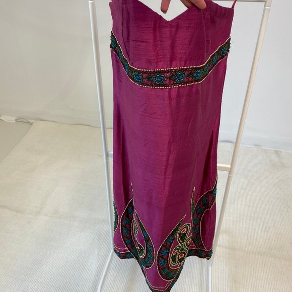 Vintage Tibi XS Silk Beaded Dress Purple AS-IS - Picture 3 of 16